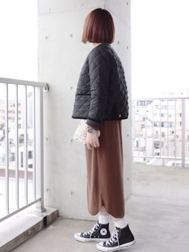 「CONVERSE（コンバース）のALL STAR HI（スニーカー）」を使った、ちぃーさん（レディース・161cm）の秋コーディネート