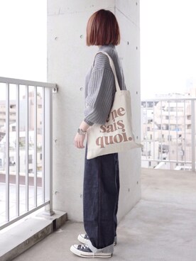 「SENSE OF PLACE by URBAN RESEARCH（センスオブプレイスバイアーバンリサーチ）のアゼルーズセーター（ニット/セーター）」を使った、ちぃーさん（レディース・161cm）の秋コーディネート