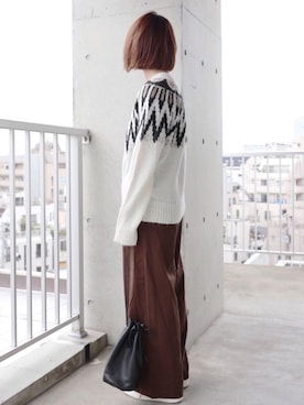 「サテンパンツ」｜「アイテム（福袋/福箱）」を使った、ちぃーさん（レディース・161cm）の秋コーディネート