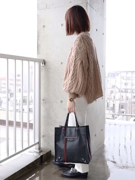 「袖ボリューム」｜「アイテム（腕時計）」を使った、ちぃーさん（レディース・161cm）の秋コーディネート