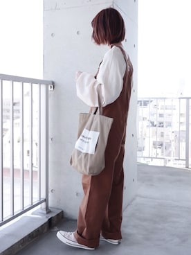 「ct70」｜「アイテム（サロペット/オーバーオール）」を使った、ちぃーさん（レディース・161cm）の春コーディネート