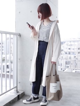 「DHOLIC（ディーホリック）のアイテム（シャツワンピース）」を使った、ちぃーさん（レディース・161cm）の春コーディネート