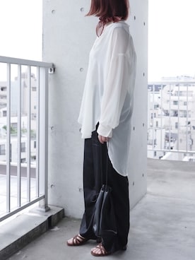 「サテンパンツ」｜「アイテム（福袋/福箱）」を使った、ちぃーさん（レディース・161cm）の夏コーディネート