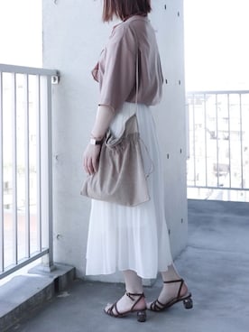 「ブラウンコーデ」｜「アイテム（福袋/福箱）」を使った、ちぃーさん（レディース・161cm）の夏コーディネート