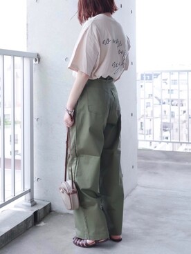 「バックプリント」｜「アイテム（福袋/福箱）」を使った、ちぃーさん（レディース・161cm）の夏コーディネート