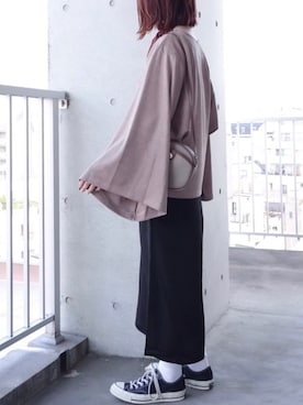 「フレアスリーブ」｜「アイテム（財布/小物）」を使った、ちぃーさん（レディース・161cm）の秋コーディネート
