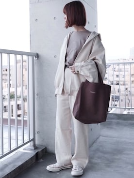 「flaner（フラネ）のアイテム（パンツ）」を使った、ちぃーさん（レディース・161cm）の秋コーディネート