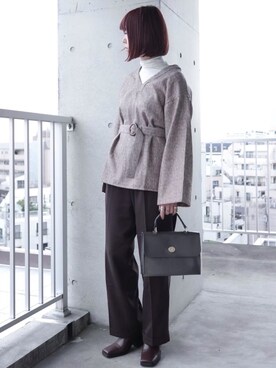 「ブラウンコーデ」｜「アイテム（福袋/福箱）」を使った、ちぃーさん（レディース・161cm）の秋コーディネート