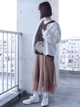 「リバーシブル」｜「アイテム（福袋/福箱）」を使った、ちぃーさん（レディース・161cm）の秋コーディネート