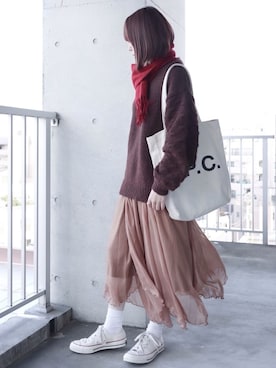「ブラウンコーデ」｜「アイテム（福袋/福箱）」を使った、ちぃーさん（レディース・161cm）の秋コーディネート