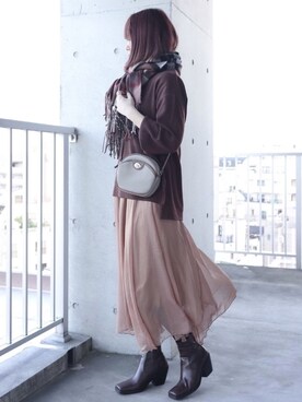 「スクエアトゥ」｜「アイテム（福袋/福箱）」を使った、ちぃーさん（レディース・161cm）の秋コーディネート