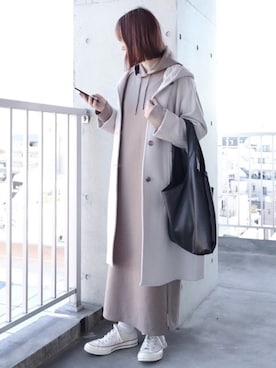 「フードコート」｜「アイテム（福袋/福箱）」を使った、ちぃーさん（レディース・161cm）の冬コーディネート