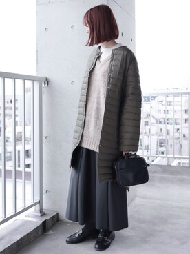 「レザー」｜「アイテム（福袋/福箱）」を使った、ちぃーさん（レディース・161cm）の冬コーディネート