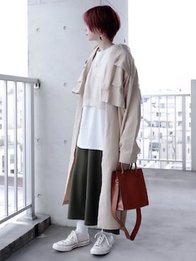 「INTER FACTORY（インターファクトリー）のアイテム（スカート）」を使った、ちぃーさん（レディース・161cm）の春コーディネート