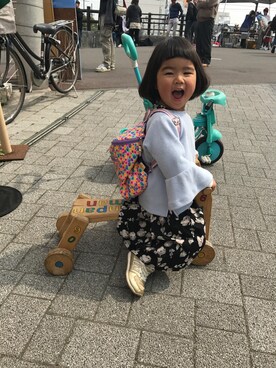 「fafa（フェフェ）のアイテム（バッグ）」を使った、tokoさん（キッズ・90cm）の春コーディネート