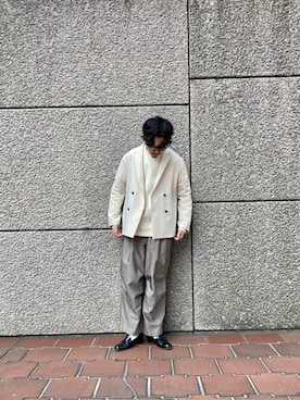 「アイテム（カーゴパンツ、グレー系）」を使った、shuuuut510さん（メンズ・179cm）の春コーディネート