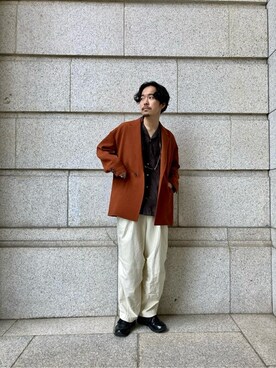 「アイテム（カーゴパンツ、ホワイト系）」を使った、shuuuut510さん（メンズ・179cm）の春コーディネート