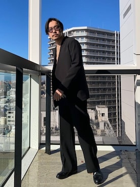 「アイテム（ノーカラージャケット）」を使った、shuuuut510さん（メンズ・179cm）の冬コーディネート