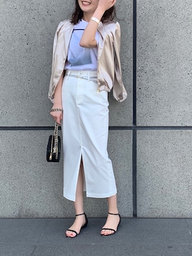 「LOUNGEDRESS（ラウンジドレス）のアイテム（ブルゾン）」を使った、IWAMOTOさん（レディース・171cm）の春コーディネート