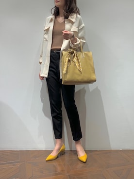 「大人シンプル」｜「アイテム（その他アウター）」を使った、IWAMOTOさん（レディース・171cm）の春コーディネート