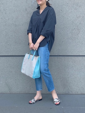 「Luca Grossi（ルーカグロッシ）のアイテム」を使った、IWAMOTOさん（レディース・171cm）の春コーディネート