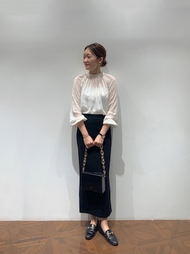「SLOBE IENA（スローブイエナ）のアイテム（ローファー）」を使った、IWAMOTOさん（レディース・171cm）の秋コーディネート