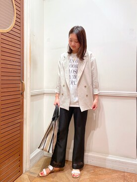 「LOUNGEDRESS（ラウンジドレス）のアイテム（ジャケット/アウター）」を使った、IWAMOTOさん（レディース・171cm）の春コーディネート