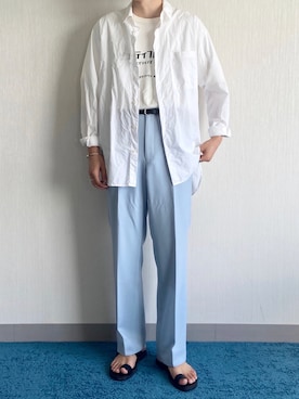 「サックスブルー」｜「アイテム（その他）」を使った、けんごさん（メンズ・174cm）の秋コーディネート