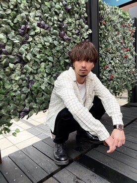 「PUBLIC TOKYO（パブリックトウキョウ）のアイテム（シャツ/ブラウス、その他）」を使った、keitomomuraさん（メンズ・166cm）の春コーディネート