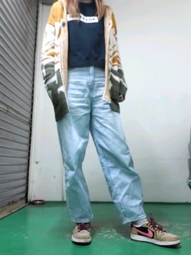 「162cm」｜「アイテム（スウェット）」を使った、真友さん（レディース・162cm）の秋コーディネート
