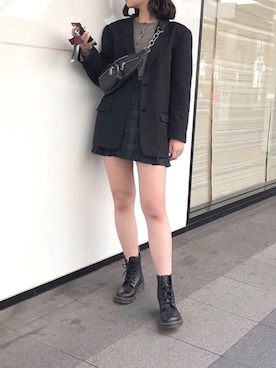 「オルチャンファッション」｜「アイテム（ブーツ）」を使った、愛さん（レディース・163cm）の春コーディネート