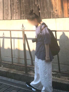 「カメラ女子」｜「アイテム（スニーカー）」を使った、ぽんずさん（レディース・155cm）の夏コーディネート