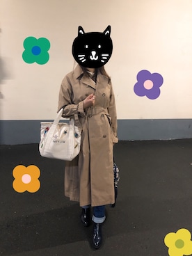 「URBAN RESEARCH（アーバンリサーチ）のアイテム（トレンチコート）」を使った、Chi Chi Chenさん（レディース・154cm）の秋コーディネート