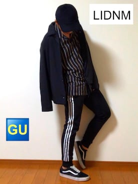 「リドム」｜「アイテム（キャップ）」を使った、h_rukiさん（メンズ・172cm）の秋コーディネート