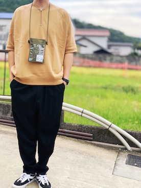 「Graphpaper（グラフペーパー）のアイテム（スウェット）」を使った、sotorichさん（メンズ・176cm）の秋コーディネート