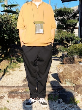 「Graphpaper（グラフペーパー）のアイテム（スウェット）」を使った、sotorichさん（メンズ・176cm）の秋コーディネート