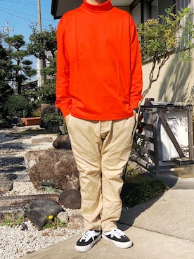 「MACKDADDY（マックダディー）のアイテム（パンツ）」を使った、sotorichさん（メンズ・176cm）の秋コーディネート