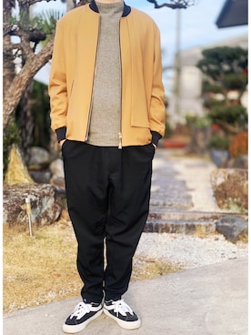 「CULLNI（クルニ）のアイテム（ブルゾン）」を使った、sotorichさん（メンズ・176cm）の冬コーディネート