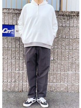 「Graphpaper（グラフペーパー）のアイテム（スウェット）」を使った、sotorichさん（メンズ・176cm）の秋コーディネート