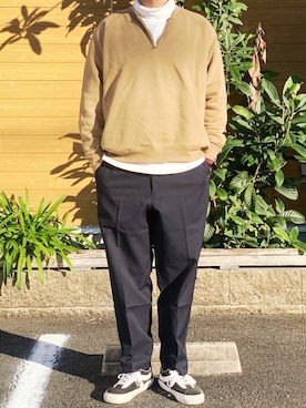 「Graphpaper（グラフペーパー）のアイテム（スウェット）」を使った、sotorichさん（メンズ・176cm）の秋コーディネート