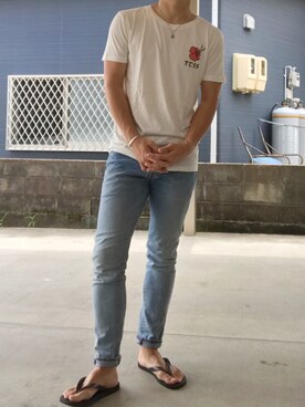 「TCSS（ティーシーエスエス）のアイテム（トップス）」を使った、YUSUKE_PITTさん（メンズ・173cm）の夏コーディネート