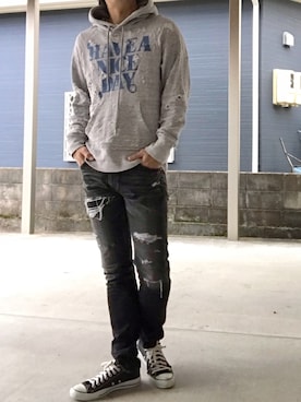 「M（エム）のアイテム」を使った、YUSUKE_PITTさん（メンズ・173cm）の秋コーディネート