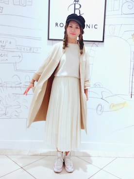 「ROPE' PICNIC（ロペピクニック）のアイテム（帽子）」を使った、能美友貴さん（レディース・154cm）の冬コーディネート
