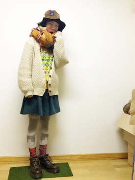 「bortsprungt.（ボシュプルメット）のアイテム」を使った、ワンダーねこビールさん（レディース・162cm）の秋コーディネート