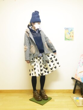 「SNOWPY（スノウピー）のアイテム」を使った、ワンダーねこビールさん（レディース・162cm）の冬コーディネート