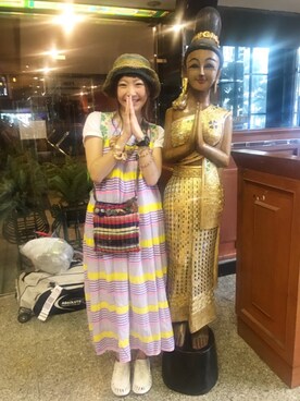 「COCUE（コキュ）のアイテム」を使った、ワンダーねこビールさん（レディース・162cm）の夏コーディネート