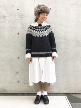 「eiπe （イーペ）のアイテム（トップス）」を使った、higumarukaさん（レディース・152cm）の冬コーディネート