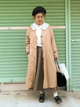 「yuni（ユニ　）のアイテム（その他アウター）」を使った、higumarukaさん（レディース・152cm）の冬コーディネート