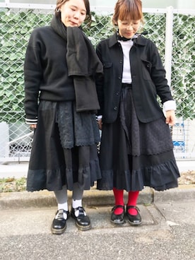 「PAR ICI」｜「アイテム（その他アウター）」を使った、higumarukaさん（レディース・152cm）の冬コーディネート