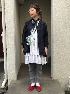 「yuni」｜「アイテム（アクセサリー）」を使った、higumarukaさん（レディース・152cm）の春コーディネート